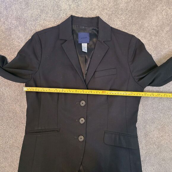 J. Crew Womens Wool Blazer Suit Notch Collar 3 Button Vented Lined Black Sz 4 - Picture 10 of 13